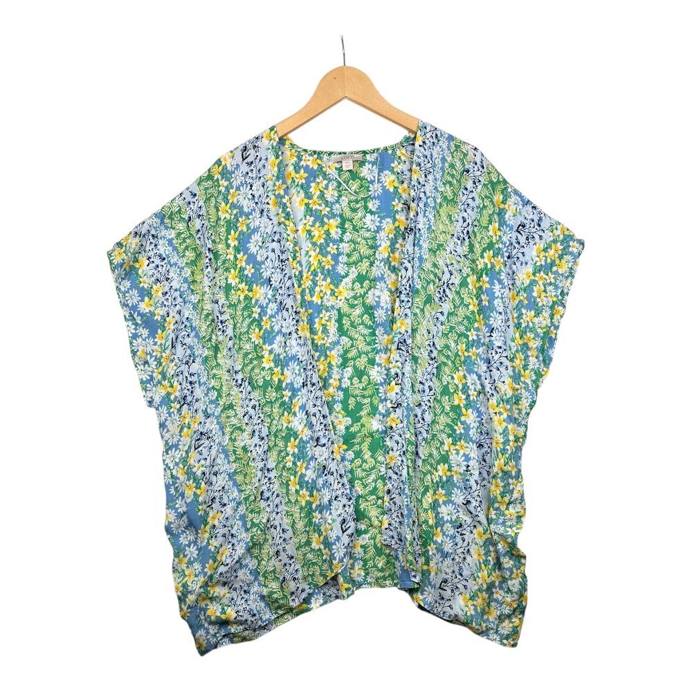 Loft Floral Print Open‎ Cardigan size XS/Small Green/Blue